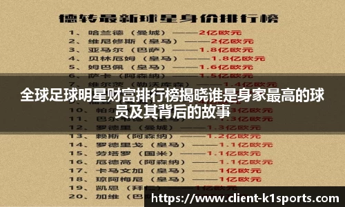 全球足球明星财富排行榜揭晓谁是身家最高的球员及其背后的故事